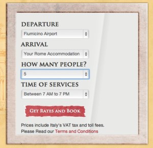 Rome Cabs Booking Transfer Form