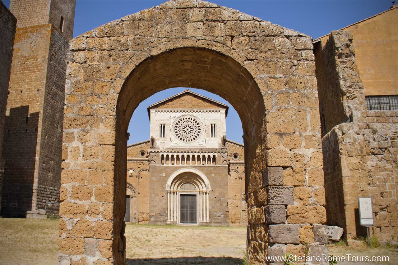 San Pietro Church in Tuscania, on Etruscan Mystery Tour with Stefano Rome tours