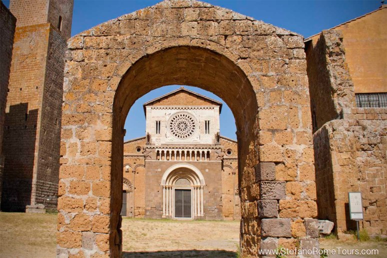 San Pietro Church in Tuscania, on Etruscan Mystery Tour with Stefano Rome tours