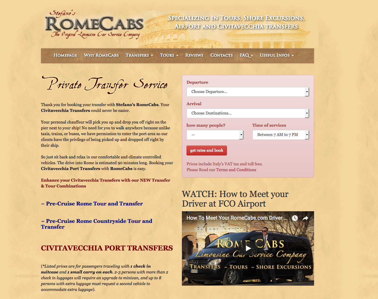 Civitavecchia Port Transfers - Stefano's RomeCabs