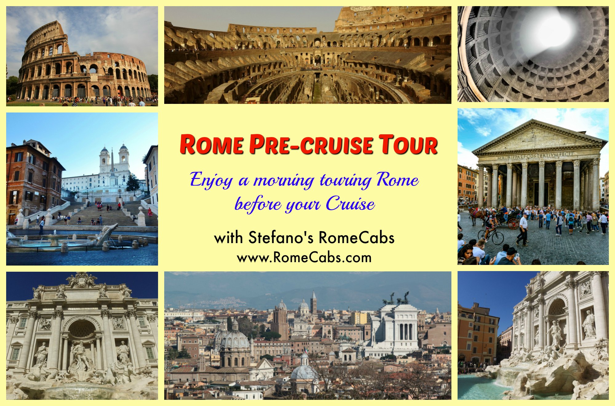 ROME PRE CRUISE TOUR with Stefano's RomeCabs