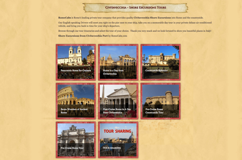 Pre Cruise Tours and Civitavecchia Shore Excursions with RomeCabs