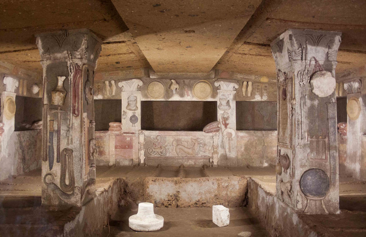 Tomb of Reliefs - Banditaccia Etruscan Necropolis